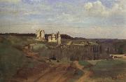 Corot Camille The castle of pierrefonds painting